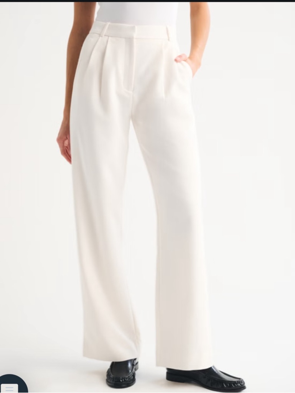 NWT Abercrombie & Fitch Sloan Tailored Wide Leg Pants (26 Short) - Picture 2 of 8